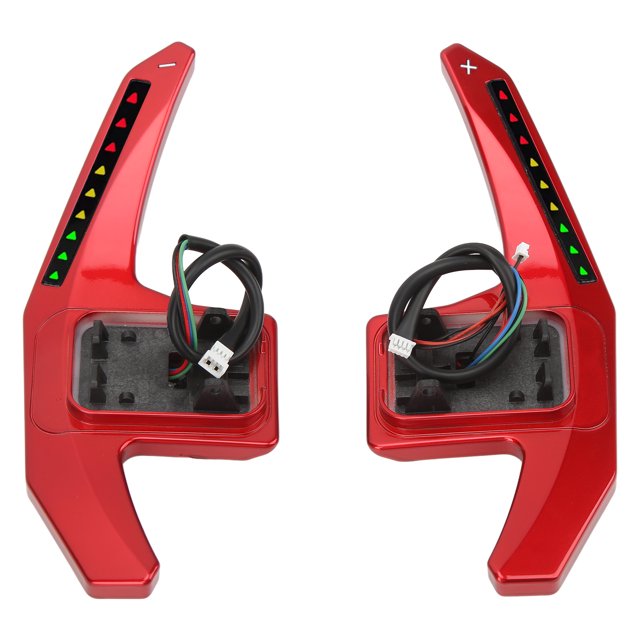 LED Paddle Shifter, 165mm 1 Pair 500RPM To 9000RPM Adjustable Steering Wheel Paddle For Vehicle Black,Red