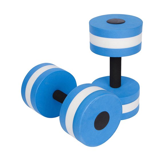 1 Pair Water Aerobics Dumbbell Aquatic Eva Barbell Aqua Fitness Pool Exercise Accessory(Blue)