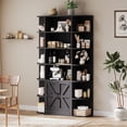 thumbnail image 2 of EastVita 6 Tier Tall Bookshelf with Storage, Modern Farmhouse Bookcase, Black, 2 of 6