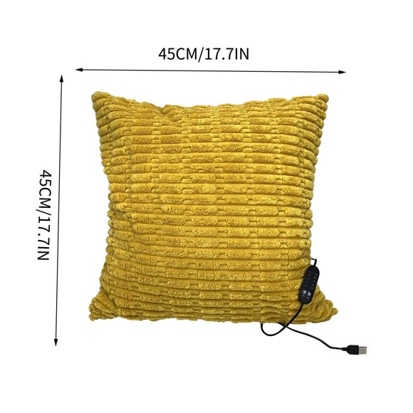 Heated Body Pillow Cover with 5-Temperature Settings USB Powered 45 cm x 45 cm Washable Timer Function and Color-Coded LED Display