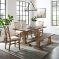 thumbnail image 2 of Pemberly Row 6-Piece Modern Wood Dining Set in Rustic Brown/Cream, 2 of 16