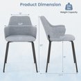 thumbnail image 3 of Gymax 4 PCS Dining Chairs Set of 2 w/ Curved Backrest Wide Seat & Armrests Durable Frame Gray, 3 of 10