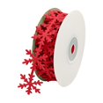 thumbnail image 1 of Christmas Window Decorations Christmas Snowflake Ribbon Gift Wrapping Embossed Ribbon Holiday Desktop Window Fireplace Red Wine Bottle Decoration Total Length of Ribbon 196.85 Inches, 1 of 6