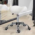 thumbnail image 2 of HOMCOM Height Adjustable Hydraulic Rolling Salon Stool Swivel Saddle Chair, 2 of 10