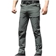 thumbnail image 1 of RXIRUCGD Mens Fashion Solid Multiple Pockets Multi Multifunctional Work Trousers Pants, Green, Size: S, 1 of 7