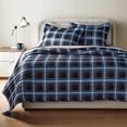 thumbnail image 1 of Mainstays All in One Lightweight Quilt Set and Sheet Set -7 Piece, Full, Blue Plaid, 1 of 13