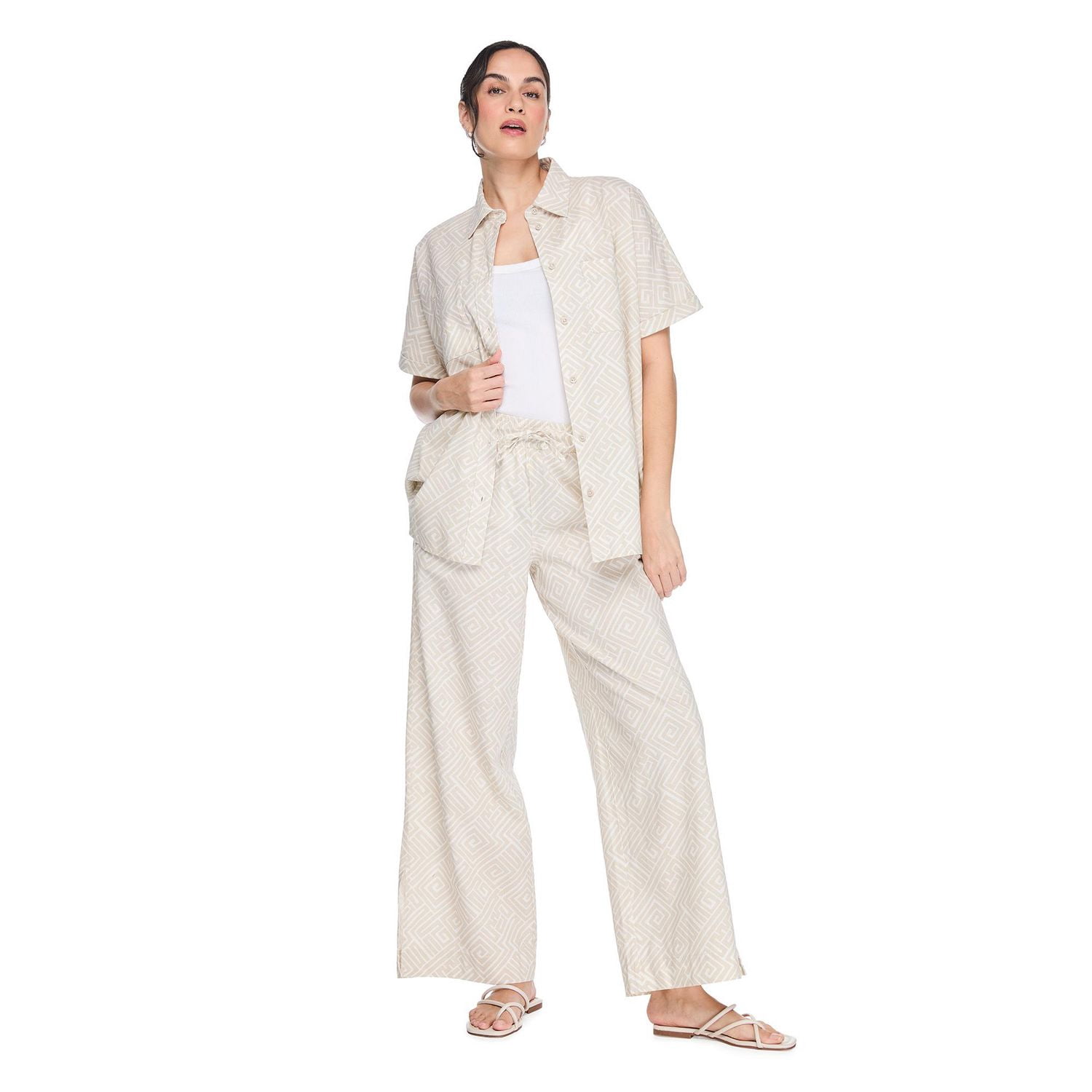 Chemise de camp en mélange lin George pour femmes