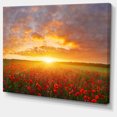 thumbnail image 1 of Design Art - Champ de Pavots sous Coucher de Soleil Lumineux, 1 of 3