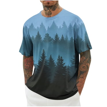 WAENQINLA T-Shirt Graphique 3D pour Hommes Grands et Forts, T-Shirt à Manches Courtes avec Imprimé Drôle et Original pour Jeunes Hommes, T-Shirts d'Été à Col Rond, M-5TG
