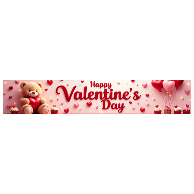 Valentine's Day Party Decoration Banner Heart Design Backdrop Event Photo Props Love Celebration Romance Gift Box Background