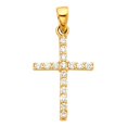 thumbnail image 1 of Precious Stars 14K Yellow Gold Cubic Zirconia Fancy Cross Pendant - No Chain, Pendant Only, 1 of 3