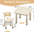 thumbnail image 3 of Kids Table and 4 Chairs Set, Height Adjustable Toddler Table and Chair Set, Graffiti Desktop, Children Multi-Activity Table for Classroom/Daycare/Home, 3 of 8