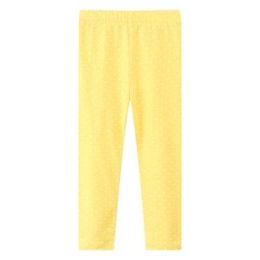 Zanarzt Baby Girls Winter Fleece Lined Leggings Toddler Girl Print Casual Pants Yoga Pants Girls Leggings for Children Clothes Yellow,12-18 Months