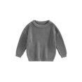 thumbnail image 1 of Faithtur Toddler Baby Round Neck Sweaters, Long Sleeve Solid Color Loose Knitted Pullovers, 1 of 9