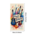 thumbnail image 1 of Musical Theme Happy Birthday Banner with Guitar and Notes Decorations Background Backdrop for Birthday Party Photography Props and Party Decor Supplies, 1 of 4