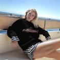 thumbnail image 4 of Women Contrast Fish Sweater Long Sleeve Crew Neck Ribbed Knit Pullover Sweaters Fall Casual Tops Black L, 4 of 7