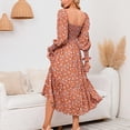 thumbnail image 5 of PEZHADA Mode d'Automne pour Femmes,Vêtements de Maternité pour Femmes,Robe Longue Décontractée et Aguichant pour Femmes Enceintes avec Petite Impression Florale en Mousseline à Col et Manches Longues, 5 of 5
