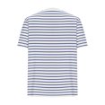 thumbnail image 4 of breaise Chandails à Rayures pour Femmes, Col Rond Décontracté, T-shirt à Manches Courtes, Été 2025, Coupe Régulière, Hauts, Bleu, G, 4 of 6