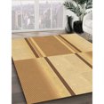 thumbnail image 3 of Ahgly Tapis Rond Lavable en Machine Intérieur Transitionnel Chrome Or Jaune, 4 Pieds Rond, 3 of 7