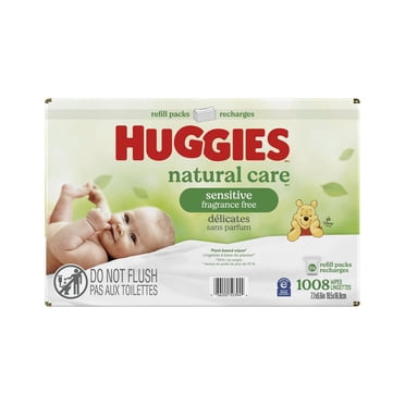 Huggies Natural Care Sensitive Baby Wipes, UNSCENTED, 6 Refill Packs, 1,008 Wipes
