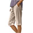 thumbnail image 2 of Wensltd Shorts d'Été à Jambe Grand pour Femmes, Mode, Lin, Fluides, Confortables, 2 of 6