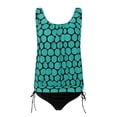 thumbnail image 3 of Cameland Womens Tummy Control Swimsuits Plus Size Blouson Printed Tankini Swimsuits 2 Piece Bathing Suits Tops with Boyshorts Modest Loose Fit Swimwear, 3 of 4
