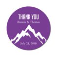 thumbnail image 1 of Darling Souvenir Round 45 Pcs Snowy Mountain Thank You Stickers Personalized Bride Groom Names And Date Envelope Seals-Violet, 1 of 4