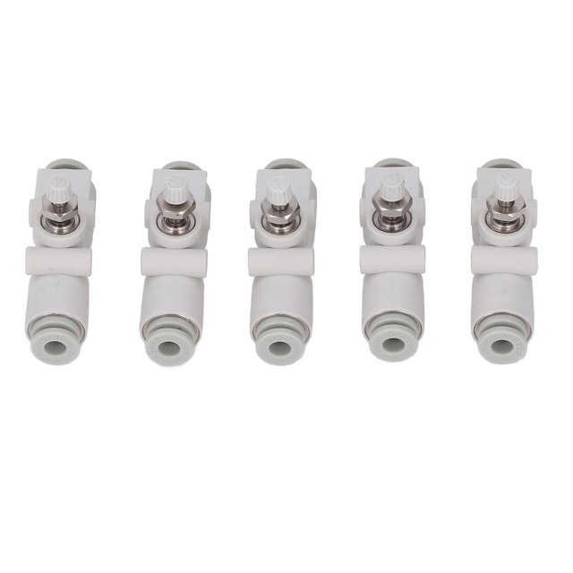 Pneumatic Throttling Valve, No Leakage Pipe Throttle Valve High Pressure Resistant 5PCS Standard Size PVC With Locking Nut For 4mm OD Hose
