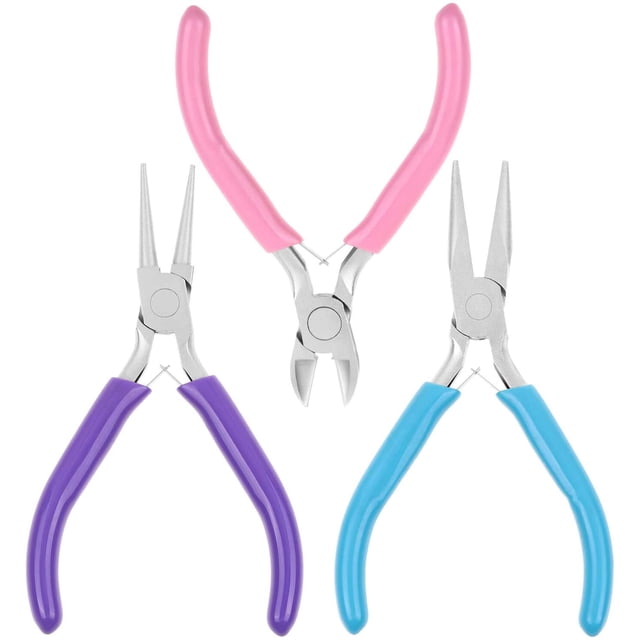 Jewelry Pliers, Jewelry Making Pliers Tools with Needle Nose Pliers/Chain Nose Pliers, Round Nose Pliers and Wire Cutter for Jewelry Repair, Wire Wrapping, Crafts, Jewelry Making Supplies3pcs