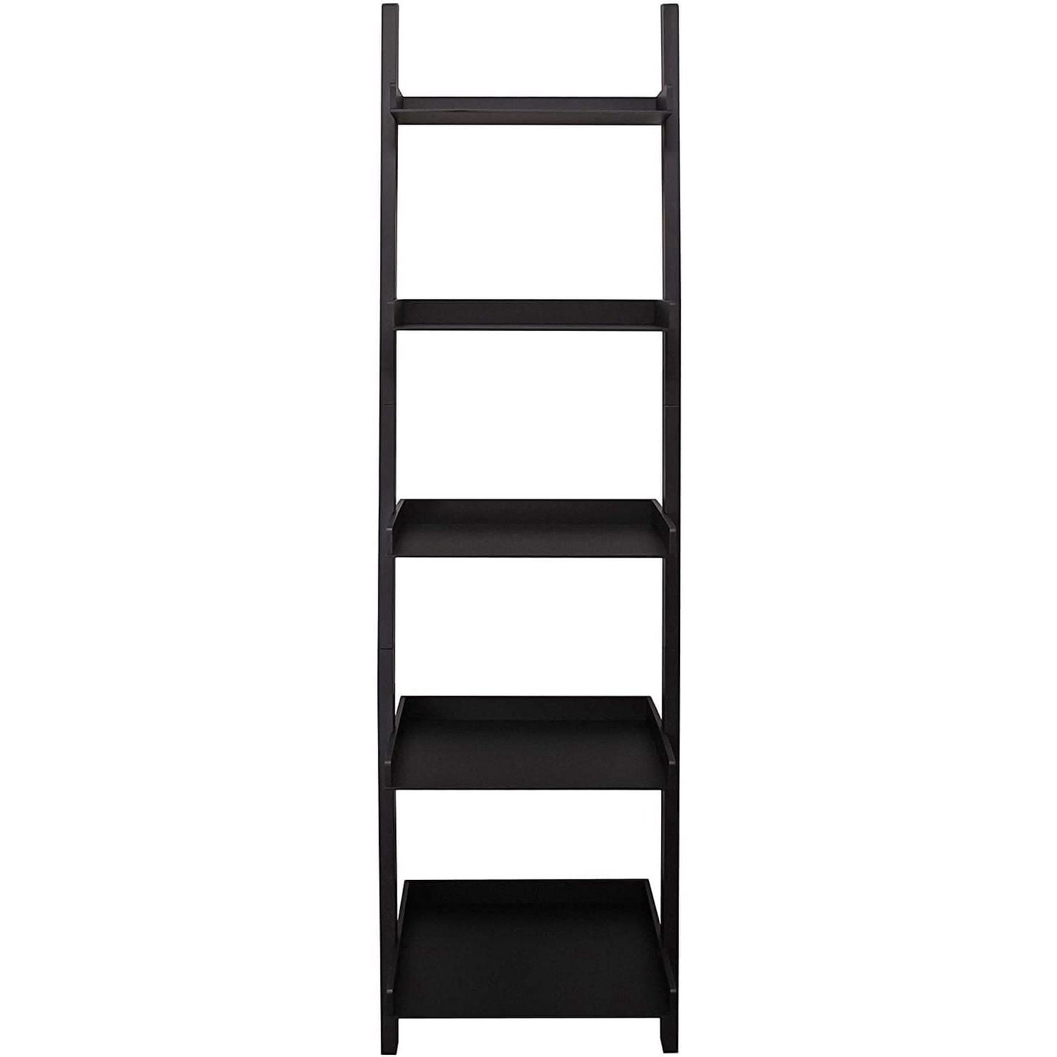 Kiera Grace BestSelling Providence Hadfield Decorative Engineererered Wood à 5 niveaux Ladder étagère pour la maison, la chambre et le bureau, 14 ”L x 18” W x 66 ”H, noir