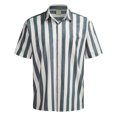 thumbnail image 2 of XDZJLR Men Shirts Casual Short Sleeve Button Down Striped Stylish Summer Beach Tee, 2 of 4