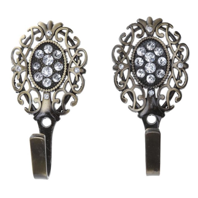 GROWTH TANK 2 Pcs Porte-Cravates pour Rideaux Crochets Muraux Porte-Vêtements Bronze
