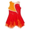 thumbnail image 3 of Jhaoyu Robe de Patinage à Glace Sans Manches pour Filles avec Strass Scintillants Robe de Danse Rouge 12, 3 of 7