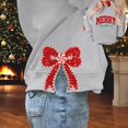 thumbnail image 1 of Chandails en Molleton de Noël pour Femmes avec Nœud Latéral Appliqué Chandail en Molleton Oversize Chandails en Molleton Col Rond Manches Longues Chandail Top Chandail en Molleton Sans Capuche pour Femmes, 1 of 5