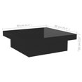 thumbnail image 4 of vidaXL Coffee Table High Gloss Black 90x90x28 cm Engineered Wood, 4 of 4
