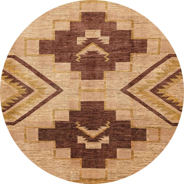 Ahgly Company Tapis d'Intérieur Ronds Abstraits Rouges Abstraits pour Aire, 3 Pieds Rond