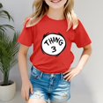 thumbnail image 2 of Petit Garçon Lettre Chose Garçon Chemise 1 Jeunesse Rouge Col Rond Garçon Hauts Col Manches Courtes T Tout-Petit Garçon Hauts Chemise, 2 of 4