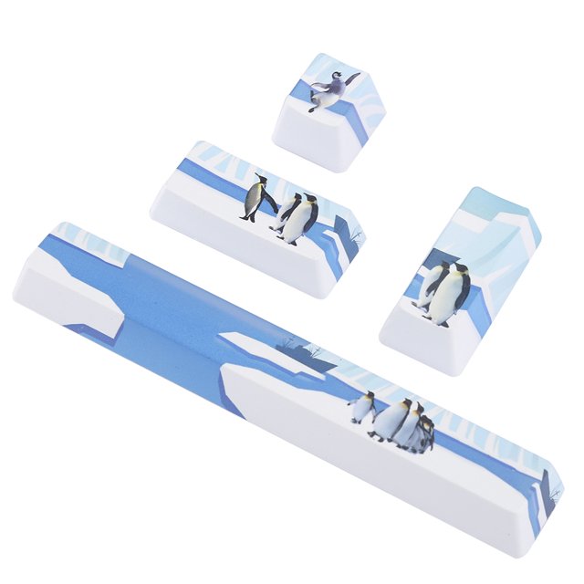 Keyboard , Wear Resistance Durable Small And Exquisite Penguins-pattern Key , Mechanical Keycap, For Mechanical Keyboard, Penguins-Pattern, 4Pcs