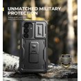 thumbnail image 3 of Dexnor for Samsung Galaxy S25 Case with Built-in Slide Camera Cover & Screen Protector & Kickstand, Heavy-Duty Shockproof Rugged Case Full-Body Bumper Protective Cover for Galaxy S25 2025, Black, 3 of 7