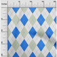 thumbnail image 2 of oneOone Silk Tabby Blue Fabric Check Argyle Craft Projects Decor Fabric Printed By The Yard 42 Inch Wide, 2 of 4