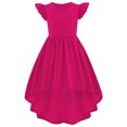 thumbnail image 4 of Robes pour Filles Enfants Enfant Filles Été Manches Charleston Robe Formelle Asymétrique Jupe Volantée Robe Évasée de Couleur Unie Robe pour Bébé RD2 5 Ans-6 Ans, 4 of 4