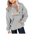 thumbnail image 2 of PMVFHDE Chandails en Molleton à Col Rond Fille Graphique Enfants Filles Chemise de Sport Garçon Fille Décontractée à Capuche Chandail avec Poche Adapté pour Ados Filles Garçons Gris, 3-4 Ans, 2 of 3