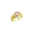 thumbnail image 3 of RYLOS Mens Rings Yellow Gold Plated Silver Ring 6X4MM Oval Shape Gemstone & Diamond Ring Pink Ice October Birthstone Rings For Man Silver Rings Size 8, 3 of 7