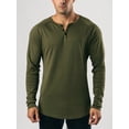 thumbnail image 2 of FAROOT Men's Spring Autumn Casual T-shirt Solid Color Long Sleeve Crewneck Button Down Shirt Tops, 2 of 6