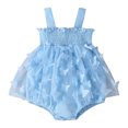 thumbnail image 1 of MIASHUI Girls Sleeveless Solid Color Butterfly Mesh Tutu Ruffles Dress Romper Clothes,Blue,6-9 Months, 1 of 6