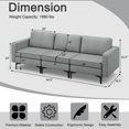 thumbnail image 4 of Costway Canapé Modulaire Moderne 3 Places avec Pochette de Rangement Latérale et Pied en Métal Gris Foncé, 4 of 9