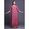 thumbnail image 4 of Bimba Robe de Nuit Maxi Pink Bird Floral & Paradise Whydah pour Femmes, d'Été, Imprimée XXX-Large, 4 of 5