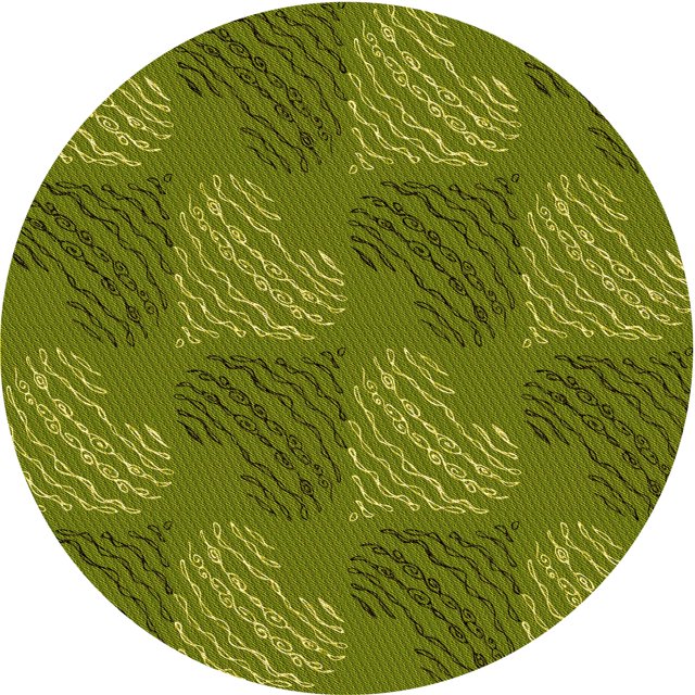 Ahgly Company Machine Washable Indoor Round Transitional Pistachio Green Area Rugs, 3' Round