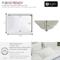 thumbnail image 4 of Stylish Undermount 18-1/4"L White Porcelain Rectangular Bathroom Sink with Pop-Up Drain P-201D, 4 of 10