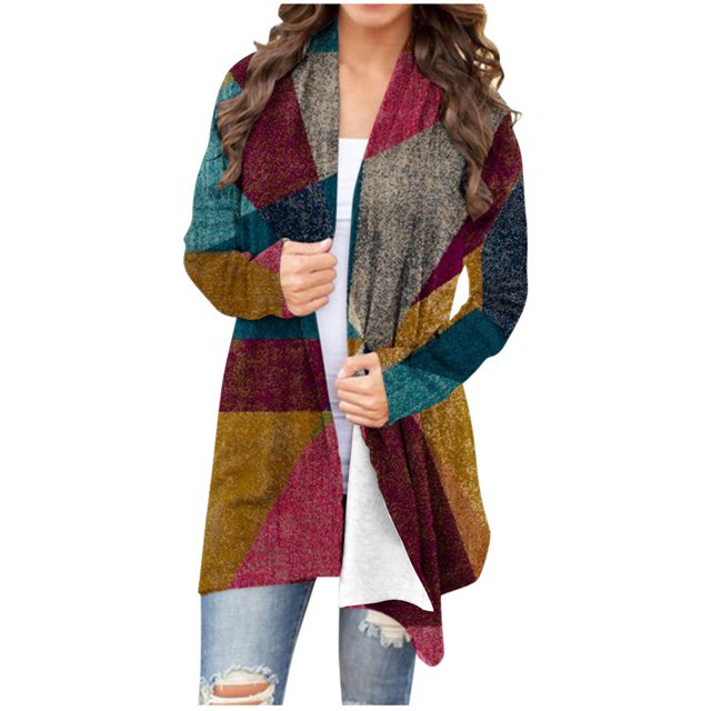 CEHVOM Cardigan à Manches Longues Imprimé Floral pour Femmes en Liquidation